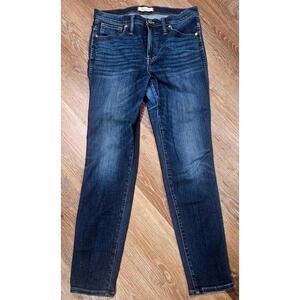 Madewell 10" High Rise Skinny Jeans in Dark Wash Denim Size 30